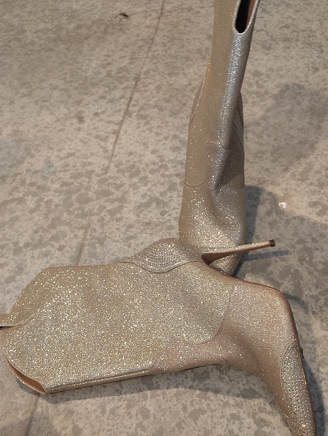 Sam Edelman Gold Glitter Knee-High Stiletto Boots